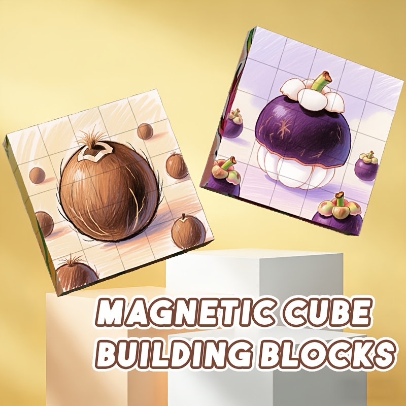Fruit Magnetic Cube Building Blocks, 25pcs Set